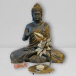 Utpala Shilpa – Brass Lotus Sculpture - Image 2