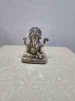 Metal Arts Brass Lakshmi & Ganesha Idol Set – Antique Finish Divine Pair for Prosperity and Wisdom