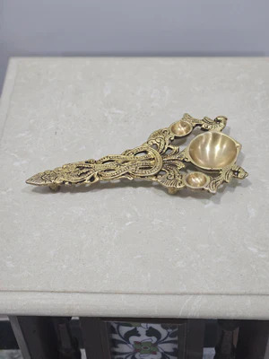 Two Moustaches Twin Peacock Design Brass Pooja Spoon