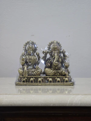 Shree Ganesha Lakshmi Idol Murti Statue for Home Temple Shop Diwali Puja