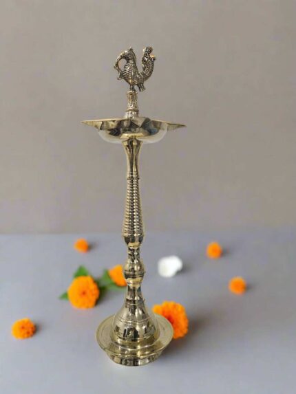 Oil Lamp Peacock Design Brass Table Diya