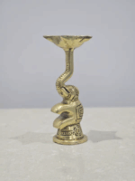 Brass Elephant Trunk Style Diya on Stand