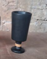 Sharbat Glass – Black Stoneware Chalice