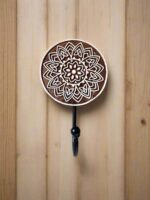 Hand-Carved Wooden Mandala Wall Hook – MandalaKūṭa