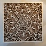 Handcrafted Carved Wooden Nesting Table