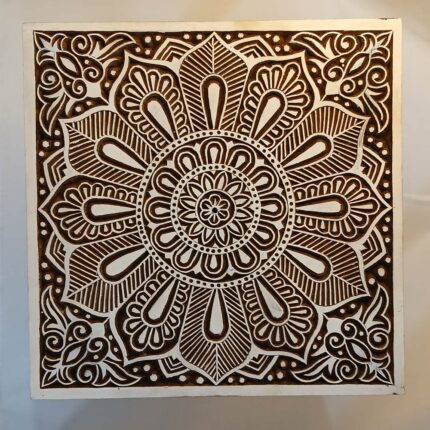 Handcrafted Carved Wooden Nesting Table