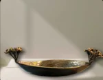 VrikshaPatra Thaal – Brass Leaf Platter - Image 3