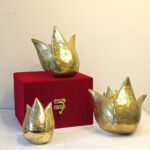 Swarn Kamal Brass Lotus Wall Décor / Door knob / Handle/ Mandir Door (Set of Two) - 10 Leaf - Image 2